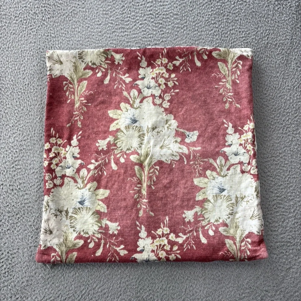 Pottery Barn Seely Pillow Cover 22x22 Floral Linen Blend Reversible